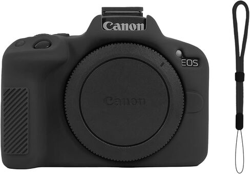 حافظة لهاتف Canon EOS R50، حافظة واقية من السيليكون الناعم لهاتف Canon R50 مع حزام معصم قابل للتعديل، حافظة R50 خفيفة الوزن (وردي) in Kuwait