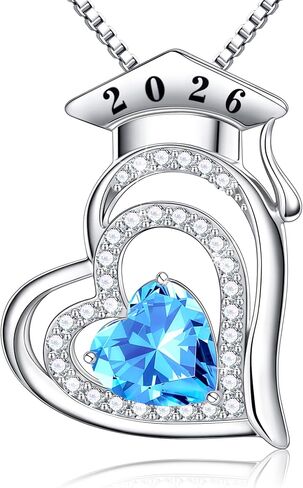 هدايا التخرج من أجل فئة الفضة من 2025 - S925 S925 من 2025 تخرج CAP CAP HEART HEART BIRDICHENT HIGHT SCHOOL HIS in Kuwait