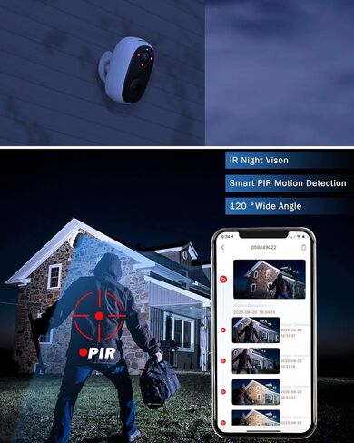 ZUMIMALL Wireless Rechargeable Battery Powered WiFi Camera, Outdoor Security Camera with 2-Way Audio, 1080P Home Surveillance Camera with Motion Detection Night Vision, Cloud Storage/SD Slot in Kuwait