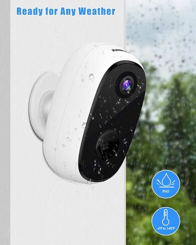 ZUMIMALL Wireless Rechargeable Battery Powered WiFi Camera, Outdoor Security Camera with 2-Way Audio, 1080P Home Surveillance Camera with Motion Detection Night Vision, Cloud Storage/SD Slot in Kuwait