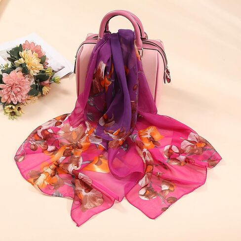 AliceLife Acotavie Women's Chiffon Scarf Lightweight Fashion Sheer Scarfs Shawl Wrap Scarves in Saudi Arabia