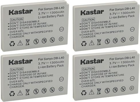 بطارية Kastar بديلة لبطارية Sanyo DB-L40 DB-L40AU، وكاميرا Sanyo Xacti DMX-HD800 Xacti VPC-HD1 Xacti VPC-HD1A Xacti VPC-HD2 Xacti VPC-HD2A Xacti VPC-HD700 Xacti VPC-HD800 in Kuwait