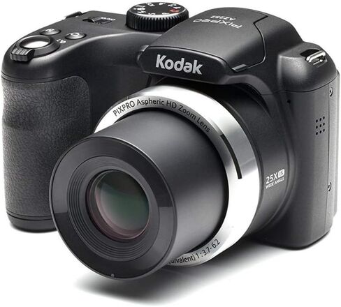 كاميرا رقمية Kodak PIXPRO AZ252 بدقة 16 ميجابكسل، كاميرا سوداء صغيرة الحجم - تكبير وتثبيت الصورة - مثالية لعشاق التصوير الفوتوغرافي مع بطاقة ذاكرة سعة 32 جيجابايت وحقيبة الكاميرا (3 عناصر) in Kuwait