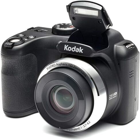 كاميرا رقمية Kodak PIXPRO AZ252 بدقة 16 ميجابكسل، كاميرا سوداء صغيرة الحجم - تكبير وتثبيت الصورة - مثالية لعشاق التصوير الفوتوغرافي مع بطاقة ذاكرة سعة 32 جيجابايت وحقيبة الكاميرا (3 عناصر) in Kuwait