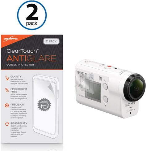 واقي شاشة BoxWave متوافق مع هاتف Sony FDR-X3000 - ClearTouch مضاد للتوهج (عبوتان)، غلاف غشاء غير لامع مضاد لبصمات الأصابع in Kuwait