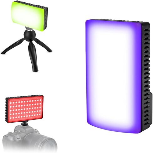 ضوء فيديو Fabater RGB، قابل للتعديل 1800K 9000K CRI 95 قابل لإعادة الشحن 3300 مللي أمبير في الساعة لوحة إضاءة LED محمولة، تعبئة الكاميرا مع شاشة LCD مدمجة و20 تأثيرات مشهد للتصوير الفوتوغرافي ومدونات الفيديو in Kuwait