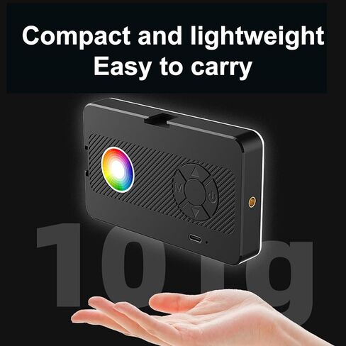 ضوء فيديو RGB، ضوء كاميرا LED محمول مع 138 خرزة CRI 85+ 2700 6500K درجة حرارة اللون المزدوجة، بطارية مدمجة 1800 مللي أمبير في الساعة لإنشاء محتوى الصور الشخصية in Kuwait