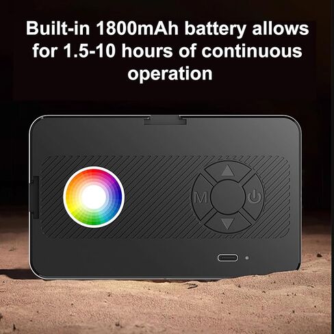 ضوء فيديو RGB، ضوء كاميرا LED محمول مع 138 خرزة CRI 85+ 2700 6500K درجة حرارة اللون المزدوجة، بطارية مدمجة 1800 مللي أمبير في الساعة لإنشاء محتوى الصور الشخصية in Kuwait
