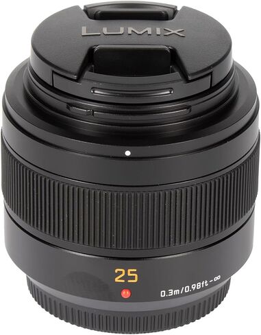 Panasonic Leica DG Summilux 25mm f/1.4 II ASPH. Lens for Micro Four Thirds, 50mm Equivalent Prime, f/1.4 Aperture, Stepping AF Motor, 7-Blade Diaphragm, Bundle with Filter and Cleaning Kit (4 Items) in Kuwait