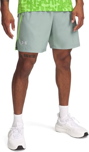 Under Armour Mens Launch Run 7" Shorts Silica Green/Cyber Green/Reflective XL in Saudi Arabia