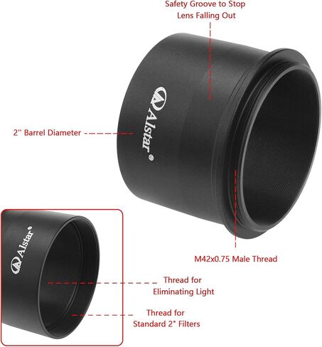 Alstar Astronomical 2"/M48-extension Tube Kit 5mm 10mm 20mm 30mm - Bundle with - 2" 2 inch to M48X0.75 Adapter in Kuwait
