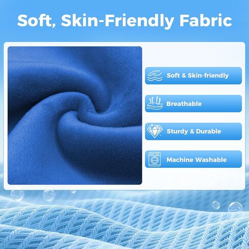 nfant Airplane Seat Extender Travel Bed | Baby on Lap Flight Bed | Foldable Soft Airplane Baby Travel Seat Extender on Lap with Neck Pillow | Fits Economy Seats | Baby Blue in Kuwait