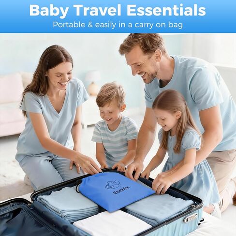 nfant Airplane Seat Extender Travel Bed | Baby on Lap Flight Bed | Foldable Soft Airplane Baby Travel Seat Extender on Lap with Neck Pillow | Fits Economy Seats | Baby Blue in Kuwait