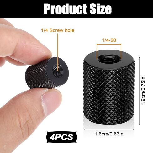 4 Pcs 1/4-20 Double Female Thread Tripod, Metal Camera Screw 1/4 to 1/4 Converter, Tripod Nut Connector for Magic Arm, Light Stand, Microphone Stand, Electric Rail, Camera Mount in Kuwait