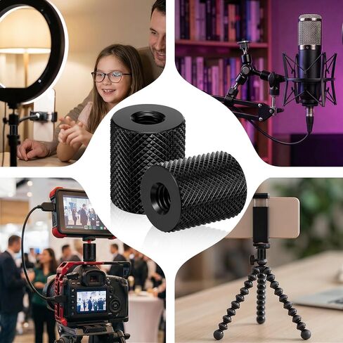 4 Pcs 1/4-20 Double Female Thread Tripod, Metal Camera Screw 1/4 to 1/4 Converter, Tripod Nut Connector for Magic Arm, Light Stand, Microphone Stand, Electric Rail, Camera Mount in Kuwait