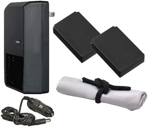 High Capacity 'Intelligent' Batteries (2 Units) Compatible with Canon EOS Rebel SL1 + AC/DC Travel Charger in Kuwait