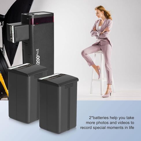 بطارية بديلة WB29 مكونة من قطعتين متوافقة مع Godox AD200 Pro وAD200 وFlashpoint eVOLV 200 / eVOLV 200 Pro Strobe Flash in Kuwait