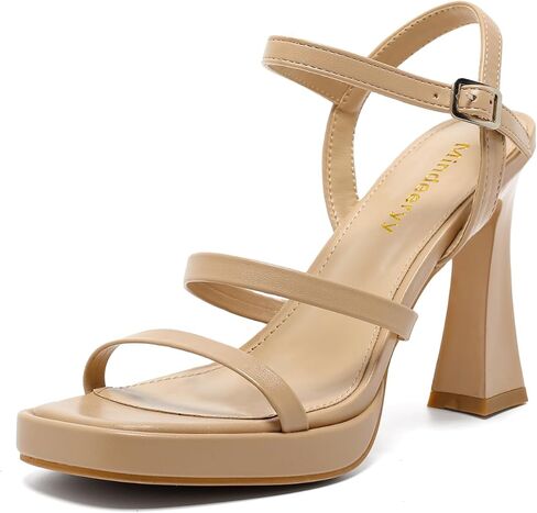 Women's Platform Chunky High Heel Sandals Square Open Toe Block Dress Shoes with Ankle Strap for Evening Banquet Party Dance Wedding Daily Work Graduation in Saudi Arabia