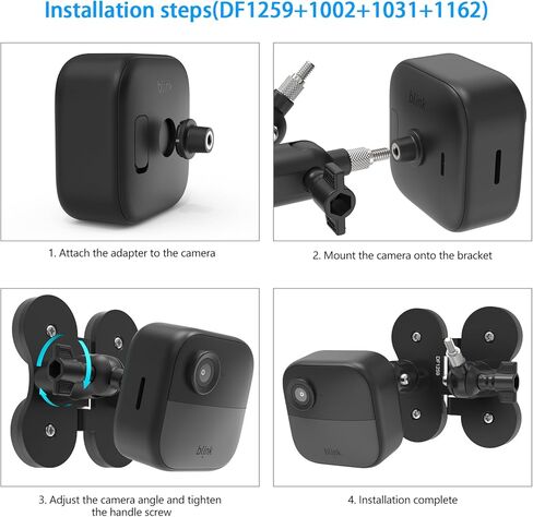 حامل عمود الكاميرا المزدوج المغناطيسي من HOLACA مع نقطتين ملولبتين 1/4 بوصة للحلقة، Eufy، Blink، Google Nest، Wyze، Arlo، Simplisafe، Reolink، كاميرات TP-Link Tapo والألواح الشمسية in Kuwait