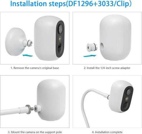 حامل مشبك HOLACA لـ eufy Security eufyCam C35، حامل داخلي مع حامل فتحة ملولبة 1/4 لأعمدة حضانة الأطفال (أبيض) in Kuwait