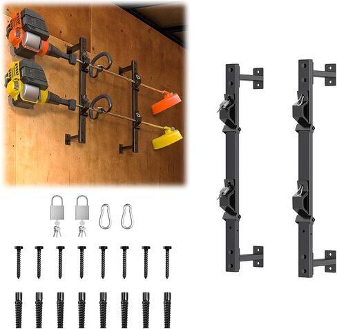 Weed Eater Rack for Enclosed Trailer with Locks, 3 Place Weedeater Rack for Open/Enclosed Trailers Spring Hasp Trimmer Rack 360° Sponge Pad Enclosed Trailer Accessories Lawn Care Equipment in Saudi Arabia