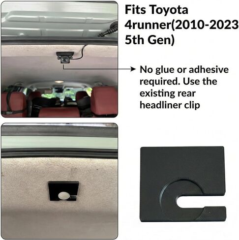 حامل كاميرا كاميرا داش كام الخلفية لسيارة Toyota 4Runner 2010-2023 (الجيل الخامس) - حامل بدون مثقاب متوافق مع الكاميرات الخلفية Viofo والسطح المسطح - أسود (صنع في الولايات المتحدة الأمريكية) in Kuwait