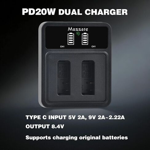 2 حزمة بطارية 1500 مللي أمبير EN-EL14a EN-EL14 وشاحن سريع LED PD20W [طاقة كاملة 2.5 ساعة]، لنيكون D3100 D3200 D3300 D3400 D3500 D5100 D5200 D5300 D5500 D5600، DF، Coolpix P7000 P7100 بي 7700 بي 7800 in Kuwait