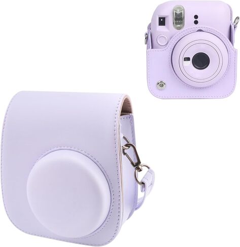 حافظة واقية للكاميرا الصغيرة حافظة واقية للكاميرا الفورية متوافقة مع Instax Mini 12/11/9/8، حقيبة جلدية PU مع جيب وحزام كتف قابل للتعديل (وردي) in Kuwait