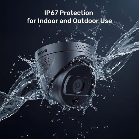 ANNKE 4MP AI Fire Detection Turret Security Camera، كشف الدخان واللهب، إنذار درجة الحرارة، AI Human / Vehicle & Line Crossing Detection، صوت ثنائي الاتجاه، 4mm@30fps، 98ft IR، IP67، سعة تخزين تصل إلى 256 جيجابايت in Kuwait