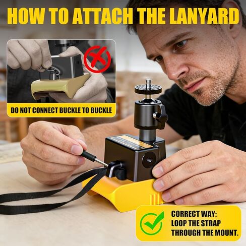 محول بطارية مثبت على الكاميرا من LIVOWALNY لـ Dewalt 20V، رأس كروي 360 درجة 1/4 بوصة فتحات لولبية خيطية مع منفذ إخراج USB-A ونوع C لشاشة LCD/أضواء LED/الهاتف/أجهزة التصوير الفوتوغرافي (بدون بطارية) in Kuwait