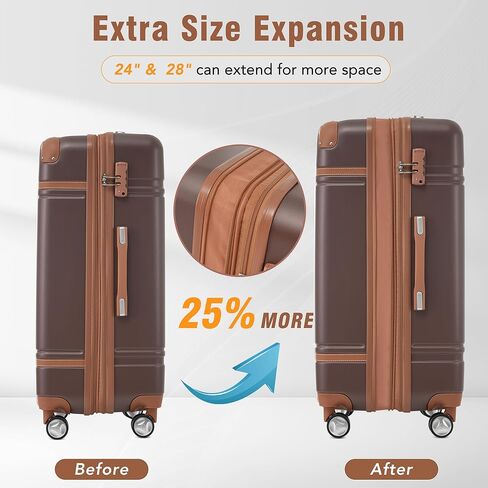 Merax Softside Luggage Set, 5 Piece Expandable Travel Suitcase Set with Carry-On Luggage,Spinner Wheels and TSA Lock,Lightweight Travel Suitcases.22/26"/30"(khaki) in Saudi Arabia