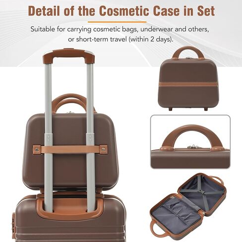 Merax Softside Luggage Set, 5 Piece Expandable Travel Suitcase Set with Carry-On Luggage,Spinner Wheels and TSA Lock,Lightweight Travel Suitcases.22/26"/30"(khaki) in Saudi Arabia