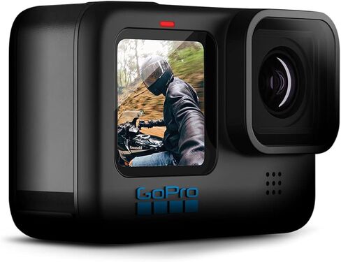 كاميرا GoPro HERO10 (Hero 10) باللون الأسود - كاميرا أكشن مقاومة للماء مع شاشات LCD أمامية وشاشات خلفية تعمل باللمس، محرك GP2، دقة 5K HD، صور بدقة 23 ميجابكسل، بث مباشر، بطاقة 64 جيجابايت، مجموعة ملحقات مكونة من 50 قطعة وبطاريتين إضافيتين in Kuwait