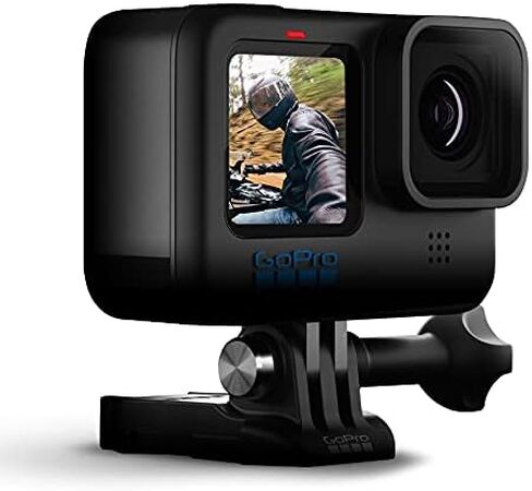 كاميرا GoPro HERO10 (Hero 10) باللون الأسود - كاميرا أكشن مقاومة للماء مع شاشات LCD أمامية وشاشات خلفية تعمل باللمس، محرك GP2، دقة 5K HD، صور بدقة 23 ميجابكسل، بث مباشر، بطاقة 64 جيجابايت، مجموعة ملحقات مكونة من 50 قطعة وبطاريتين إضافيتين in Kuwait
