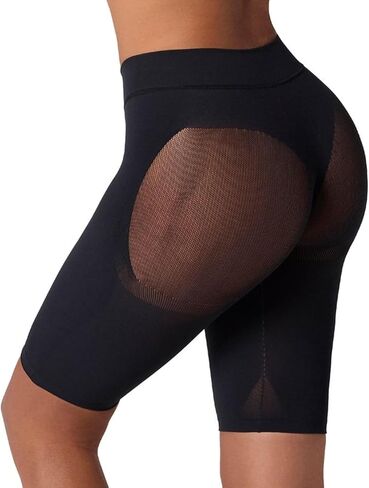 Leonisa Seamless High Waisted Thigh Slimmer Shorts - Butt Lifting Tummy Control Shapewear For Women Black in Kuwait