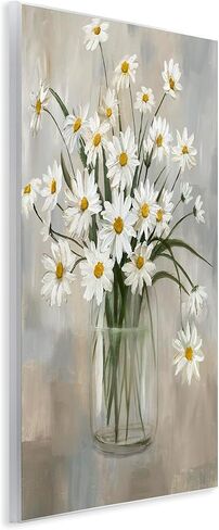 Stupell Industries 'Potted Daisy Bloom Bouquet'، لوحة فنية جدارية، مقاس 10 × 15 بوصة، سهلة التعليق وقوية، مصنوعة في الولايات المتحدة الأمريكية، بواسطة Nan in Kuwait