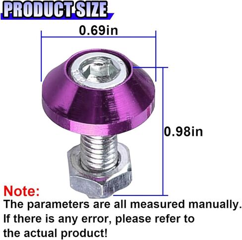 YoRise 4PCS Car License Plate Screws, Aluminum Alloy Anti Theft M6 Screws, Motorcycle License Plate Frame Fastener Accessories, Car Decorations Bolts for Most Motorcycles, Cars, Trucks (Black) in Saudi Arabia