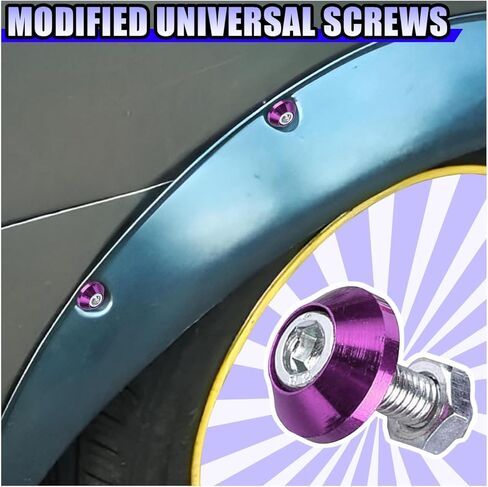 YoRise 4PCS Car License Plate Screws, Aluminum Alloy Anti Theft M6 Screws, Motorcycle License Plate Frame Fastener Accessories, Car Decorations Bolts for Most Motorcycles, Cars, Trucks (Black) in Saudi Arabia