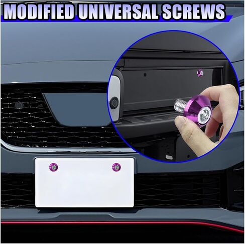 YoRise 4PCS Car License Plate Screws, Aluminum Alloy Anti Theft M6 Screws, Motorcycle License Plate Frame Fastener Accessories, Car Decorations Bolts for Most Motorcycles, Cars, Trucks (Black) in Saudi Arabia
