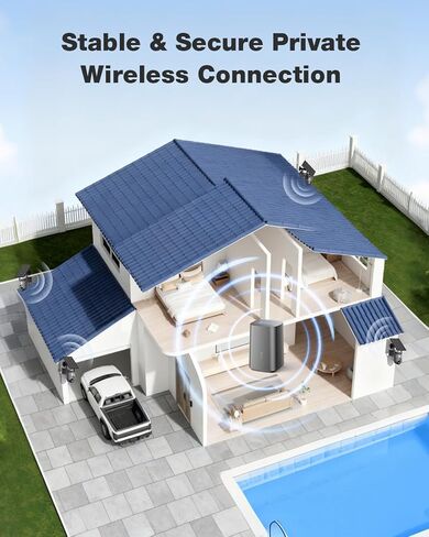 SEHMUA- 4MP Security Cameras Wireless Outdoor Home System, 2-Cam Kit, No Subscription & Solar Powered, Local Storage, 360°PTZ Surveillance, Color Night Vision, 5GHz & 2.4GHz Router Compatible in Saudi Arabia