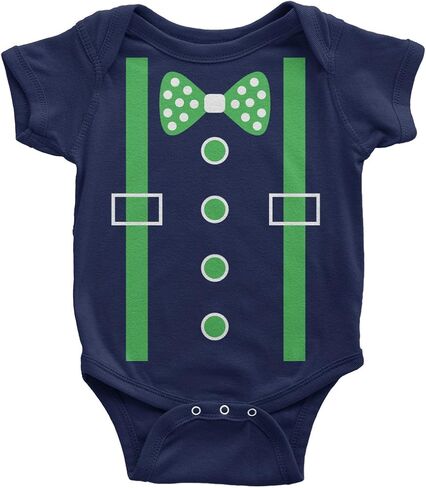 Threadrock Baby Boys' Green Tuxedo Bow Tie & Suspenders Infant Bodysuit in Saudi Arabia