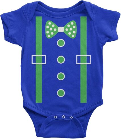 Threadrock Baby Boys' Green Tuxedo Bow Tie & Suspenders Infant Bodysuit in Saudi Arabia