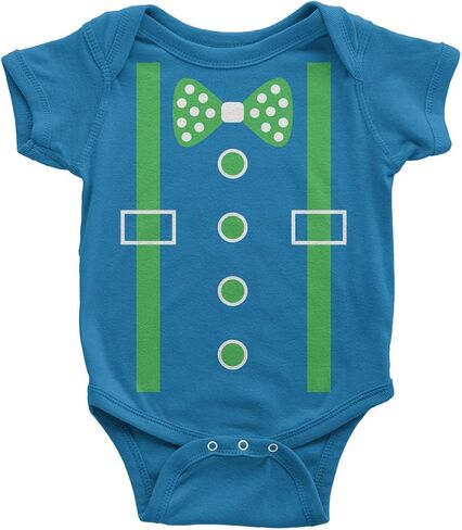 Threadrock Baby Boys' Green Tuxedo Bow Tie & Suspenders Infant Bodysuit in Saudi Arabia
