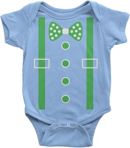 Threadrock Baby Boys' Green Tuxedo Bow Tie & Suspenders Infant Bodysuit in Saudi Arabia