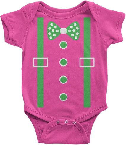 Threadrock Baby Boys' Green Tuxedo Bow Tie & Suspenders Infant Bodysuit in Saudi Arabia