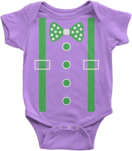 Threadrock Baby Boys' Green Tuxedo Bow Tie & Suspenders Infant Bodysuit in Saudi Arabia