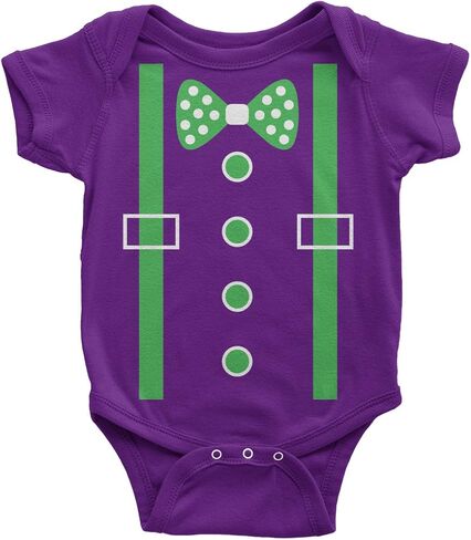 Threadrock Baby Boys' Green Tuxedo Bow Tie & Suspenders Infant Bodysuit in Saudi Arabia