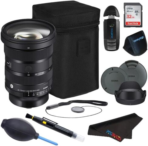 عدسة سيجما الفنية 24-70 ملم f/2.8 DG DN II لهاتف Sony E مع مجموعة ملحقات PixiBytes Pro... in Kuwait
