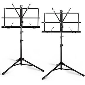 K KASONIC - Music Stand, 2 in 1 Dual-Use Folding Sheet Music Stand & Desktop Book Stand, Portable Lightweight with Music Sheet Clip Holder & Carrying Bag Suitable for Instrumental Performance (Black) in Saudi Arabia