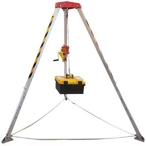 1800Lbs Confined Space Tripod Stand - Retractable Rescue Tripod Kit with Winch, Fall Protection, Scaffolding, Lifting Hoist for Firefighting & Safety Rescue Operations in Kuwait